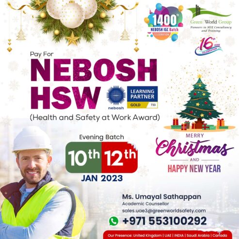 New Year Ultimate offers on NEBOSH HSW course…!!