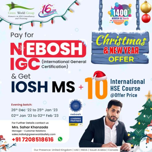 New year’s & Christmas Attractive offers on NEBOSH IGC…!!
