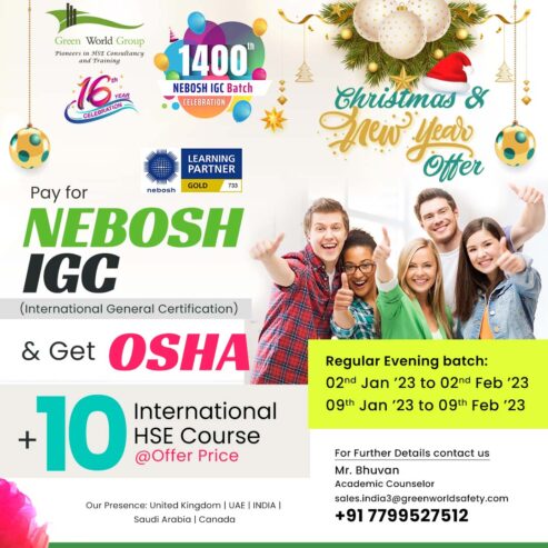 Festive Mega Offer on NEBOSH IGC from Green world Group…!!